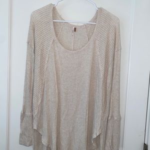 Beige Free People flowy long sleeve, size M
